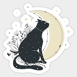 Night cat tee Sticker